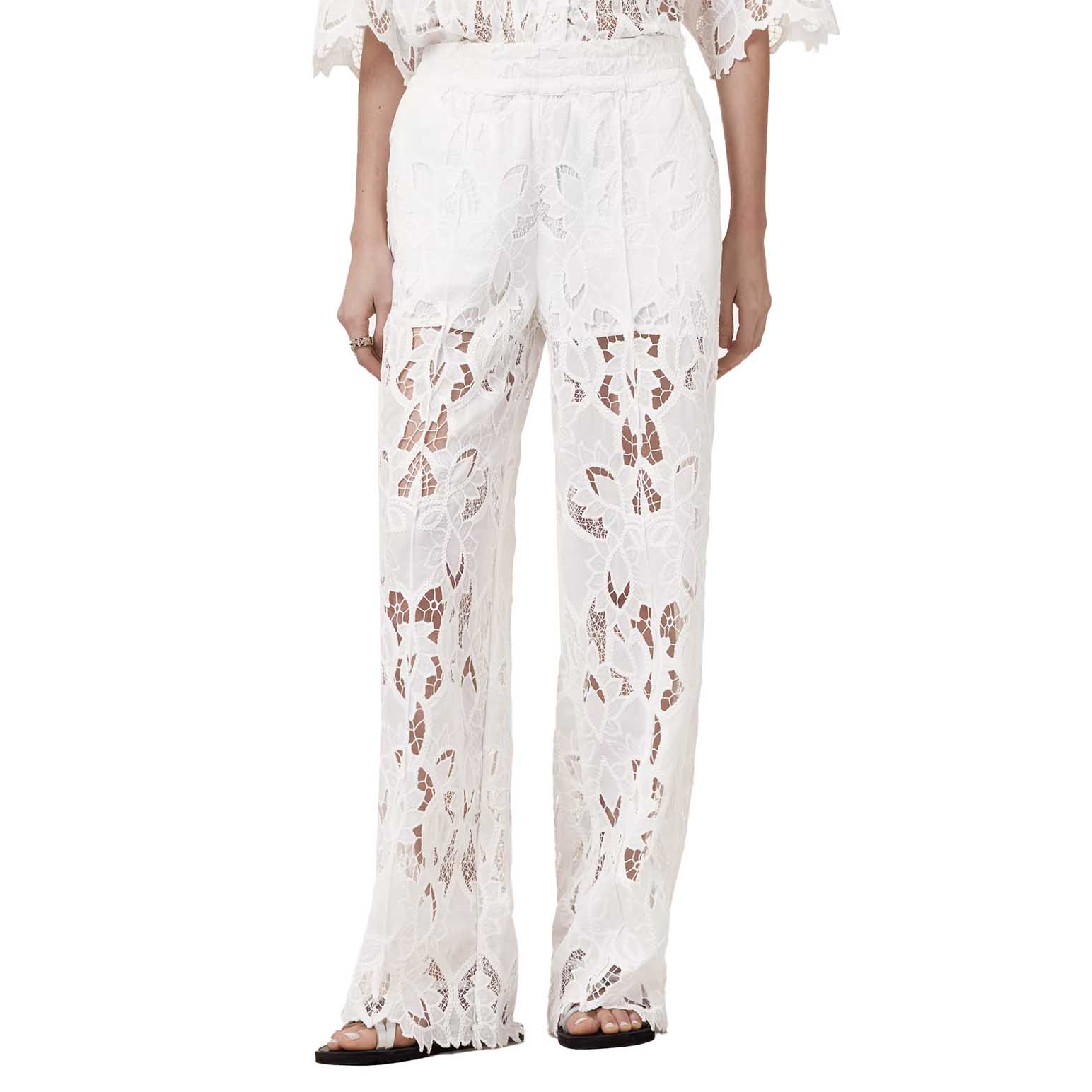 AllSaints Charli Embroidered Straight Fit Trousers